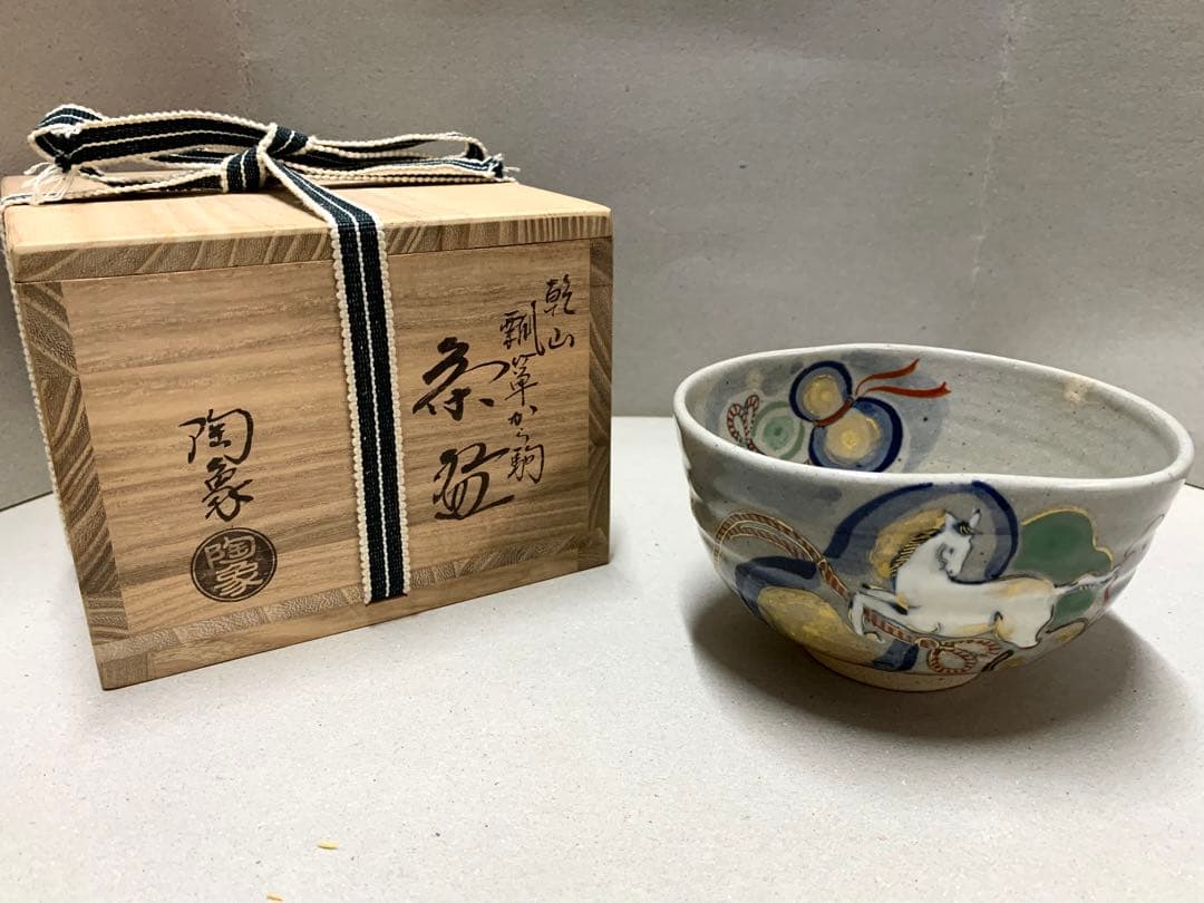 寺尾陶象 乾山写 瓢箪から駒 茶碗 京焼 清水焼 茶道具 抹茶碗 寺尾陶象 乾山写 瓢箪から駒 茶碗 京焼 清水焼 茶道具 抹茶碗