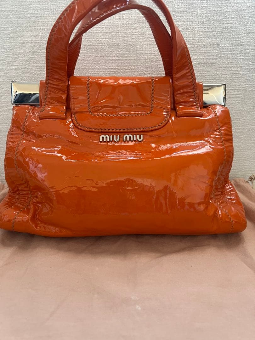 【美品】　miumiu ガラスレザー　バッグ