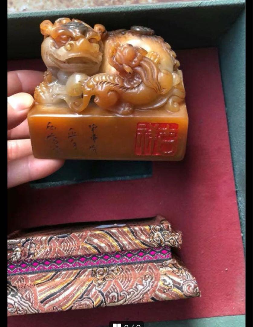 中国古美術・極品寿山石・極細工彫刻古印・瑞獣呈祥・風水開運