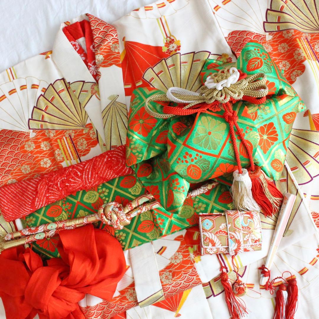 七五三 5歳〜7歳 女の子 子供 着物 つくり帯 セット