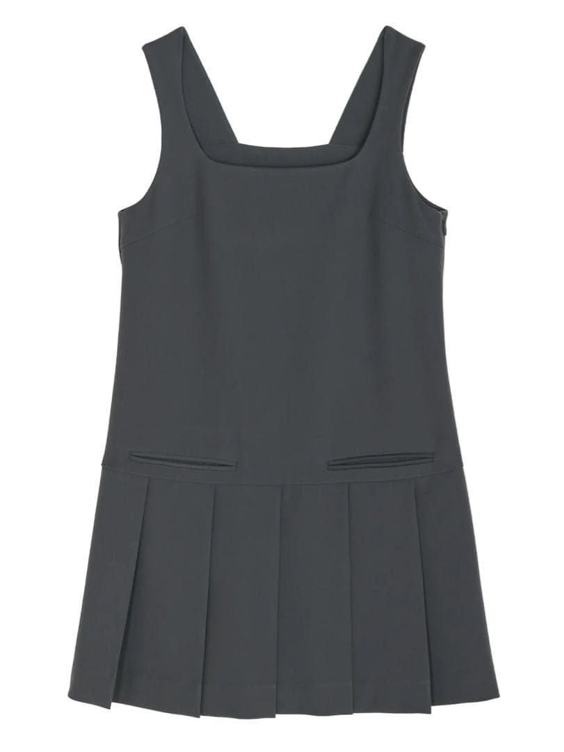 トップス SQUARE NECK LADY LIKE PLEATS TOP