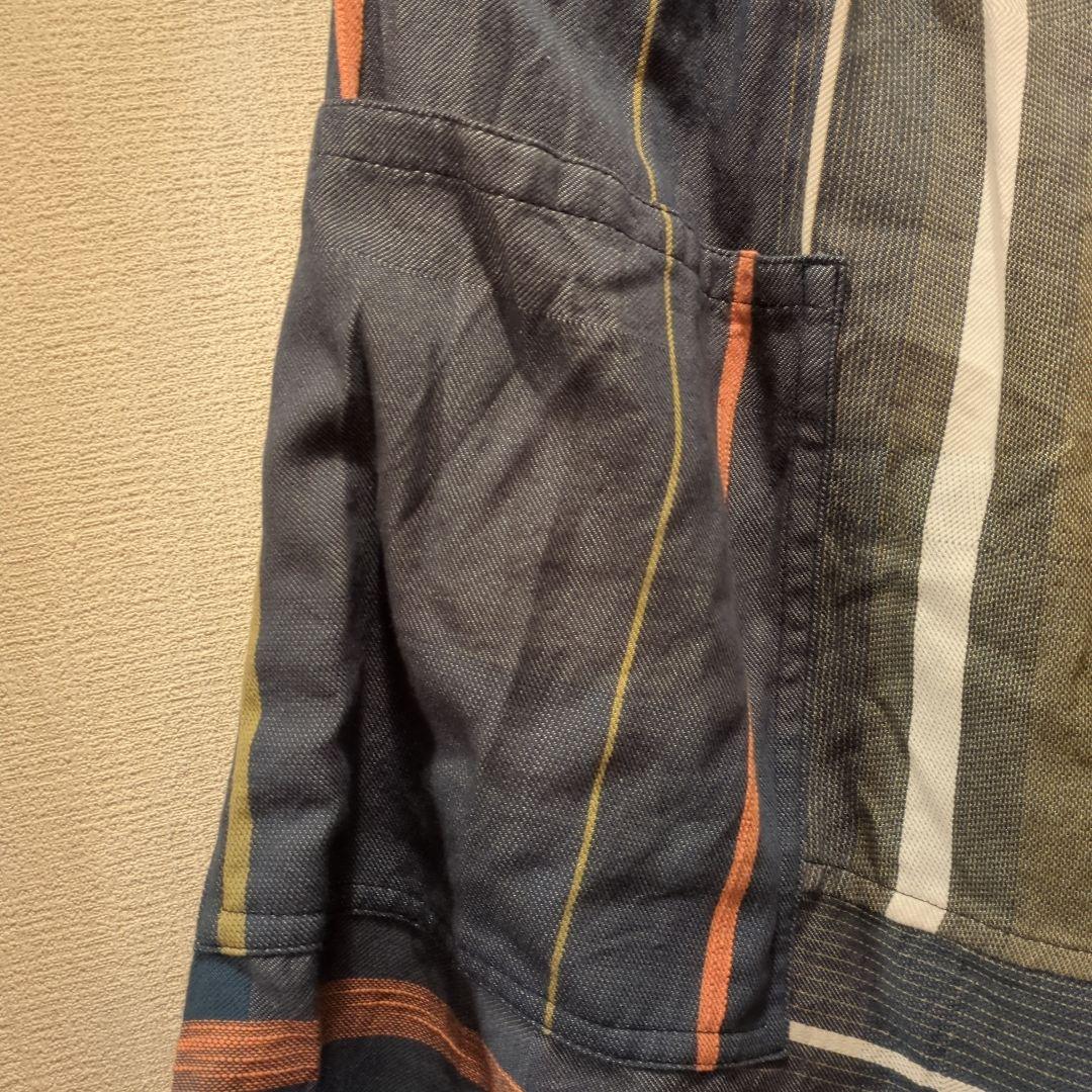 ストライプ柄サルエルパンツ