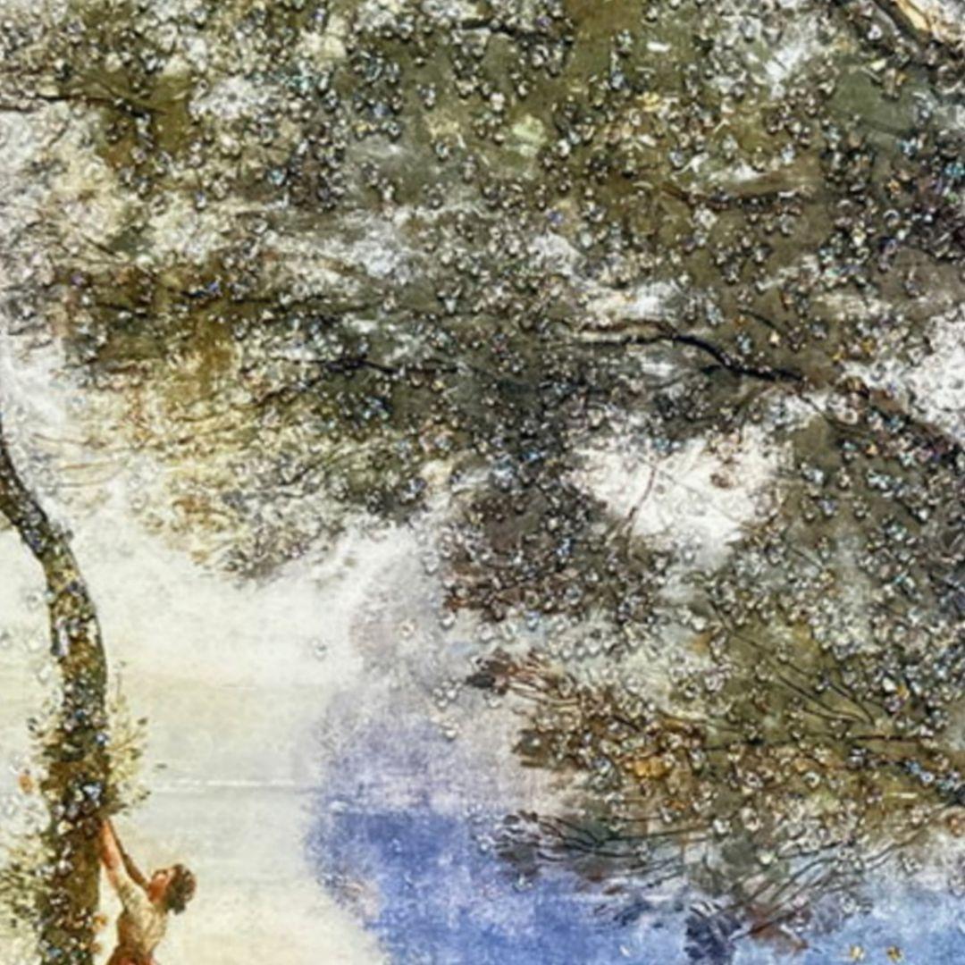 輸入雑貨　天然石　『モルトフォンテーヌの思い出 』　水晶絵　クリスタルアート