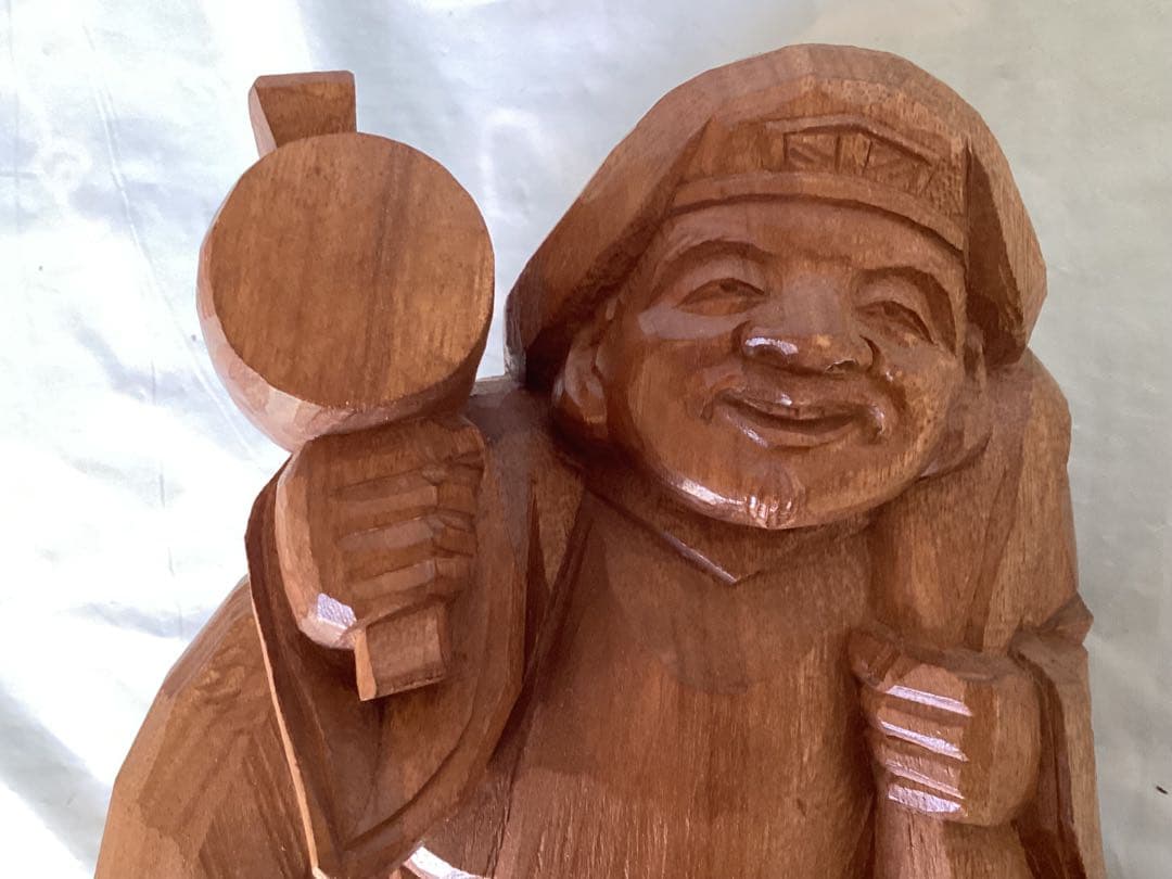 讃岐一刀彫 彫刻家 近藤宏・作 大黒天 縁起物 商売繁盛 木箱付 木製
