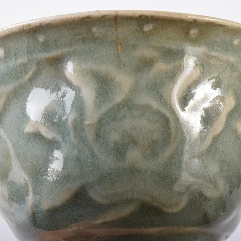 中国 青磁 花文 盃 時代箱付 M R8208