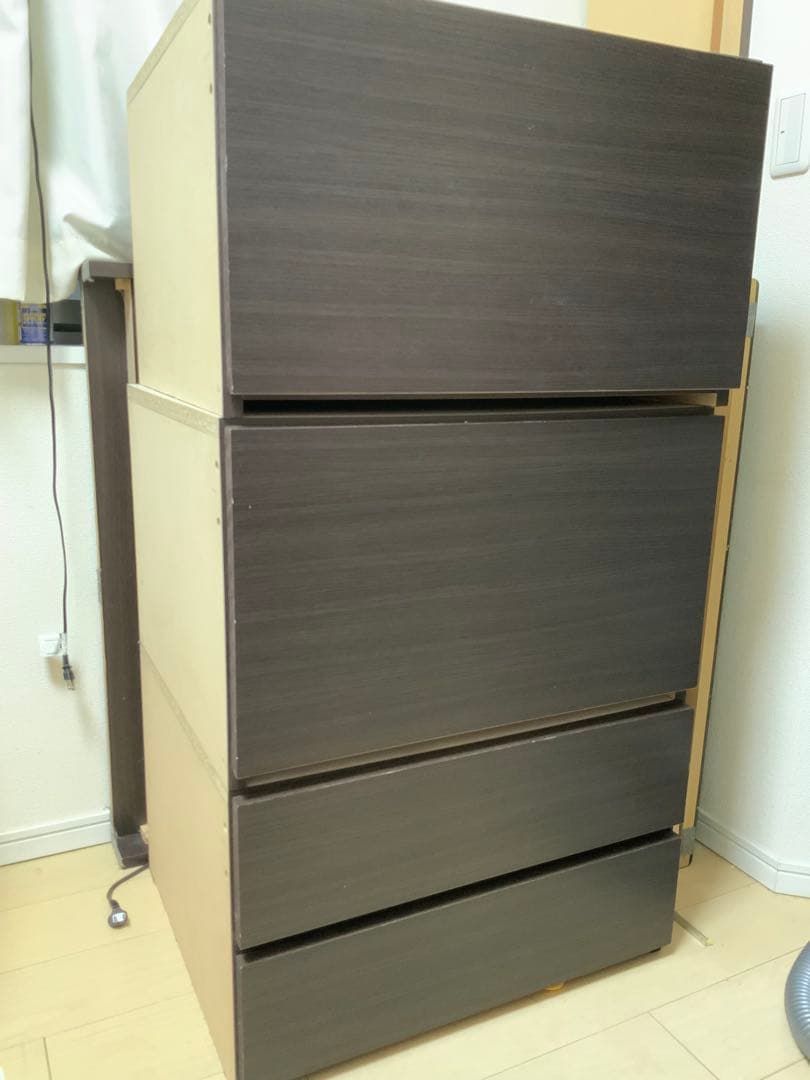 【まさなお】ダークブラウン シングルベッドフレーム 収納付き