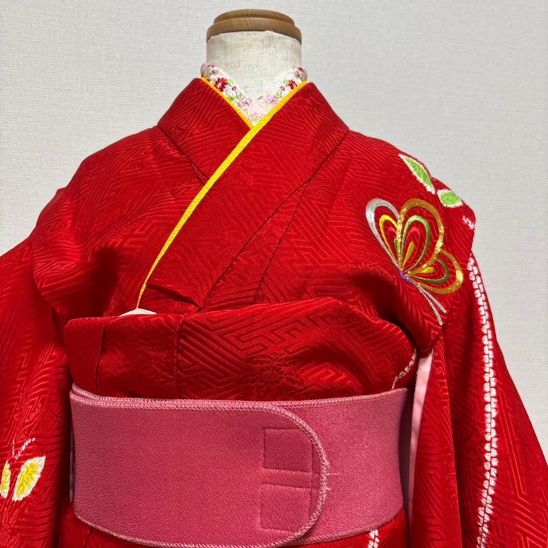 七五三　正絹　着物、長襦袢　7歳　お正月