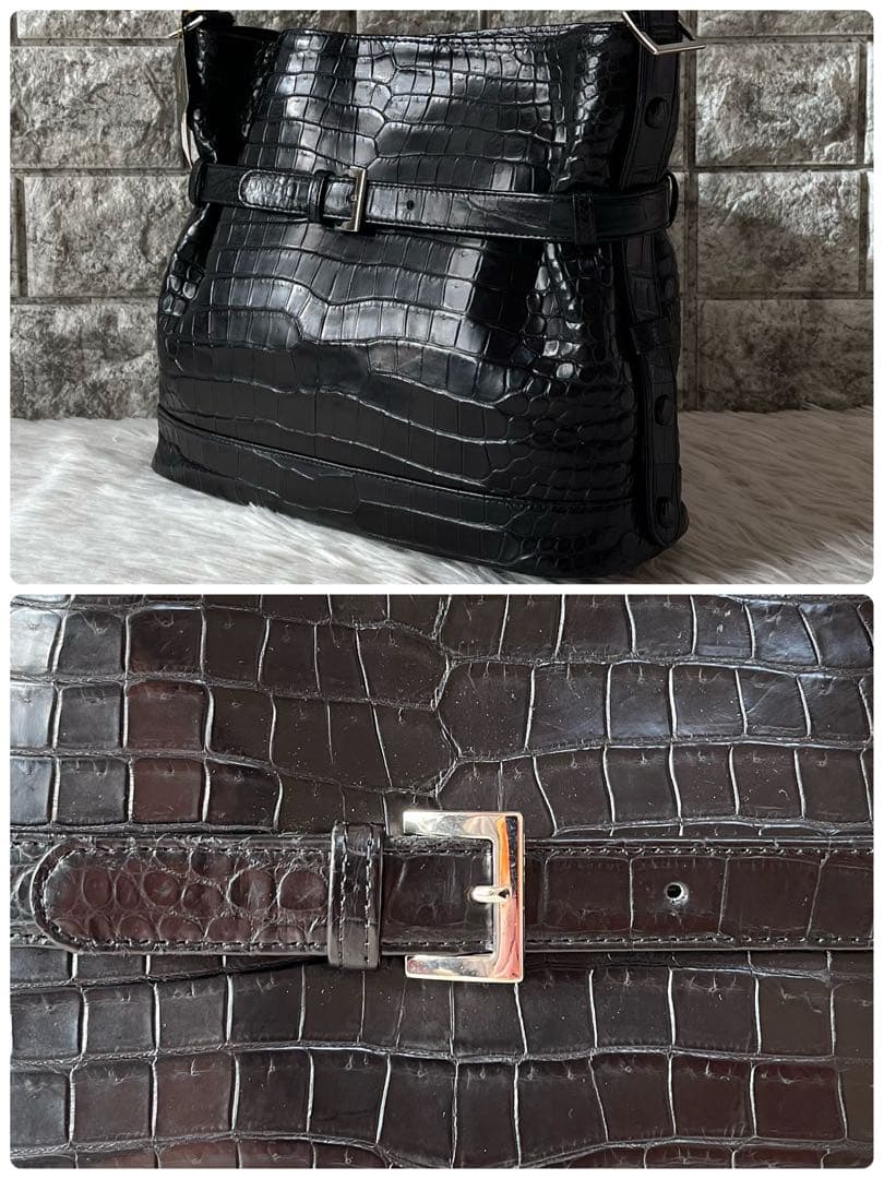 【新品未使用】TOKYO YK製　クロコダイル　ワンショルダーバッグ　JRA認定