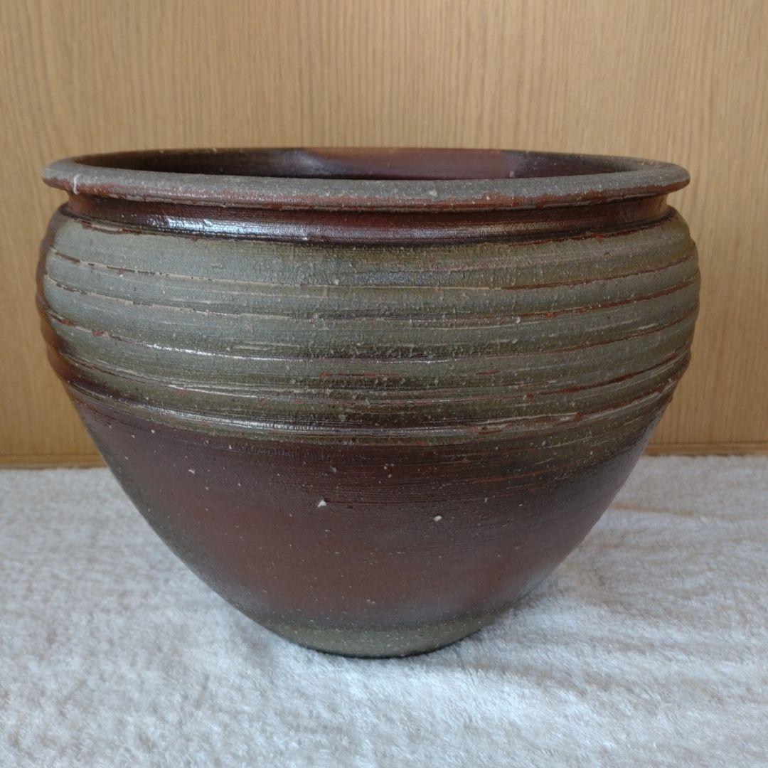 水瓶　備前焼　伊勢﨑競　無傷　無箱　割蓋付