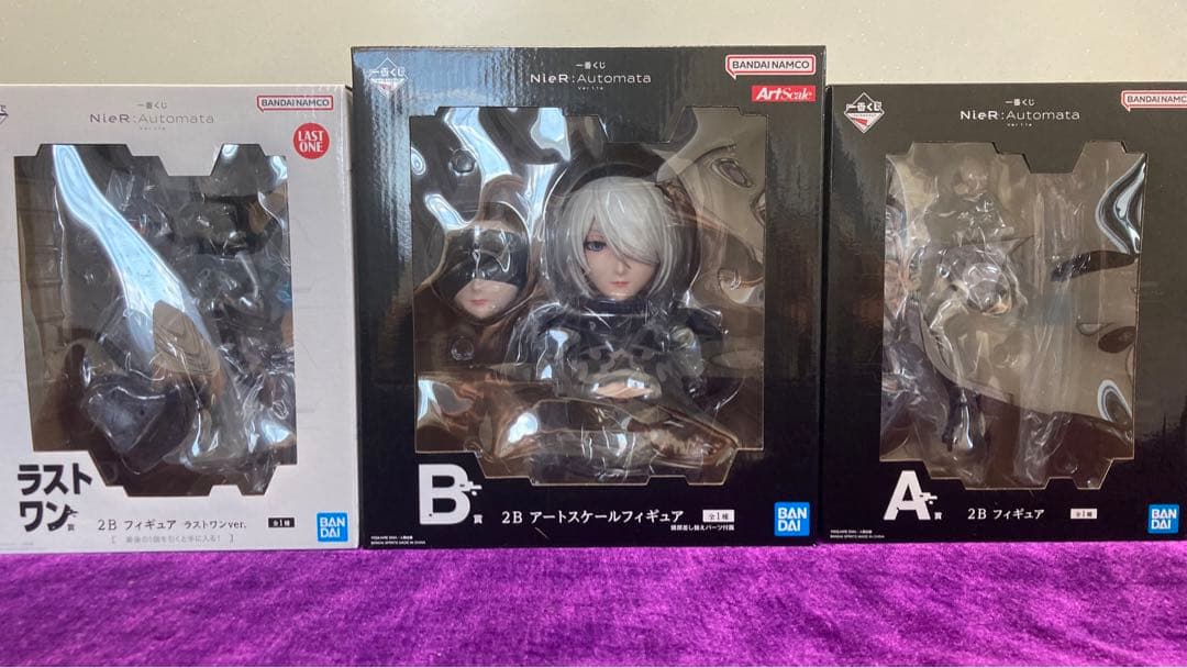 ニーアオートマタ1番くじフィギュア、サントラ、ハンカチ、ポスターセット