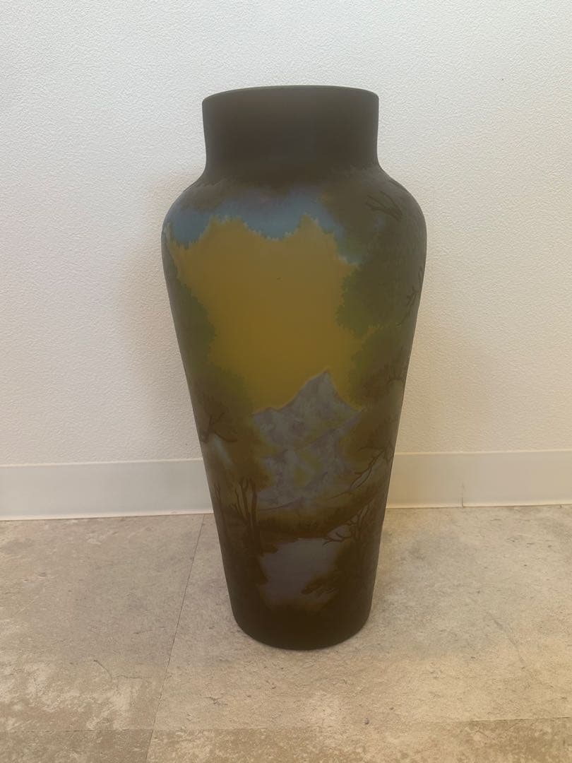 ルーマニアチップガレ工房TIP Galle 風景文花瓶エミールガレ箱入