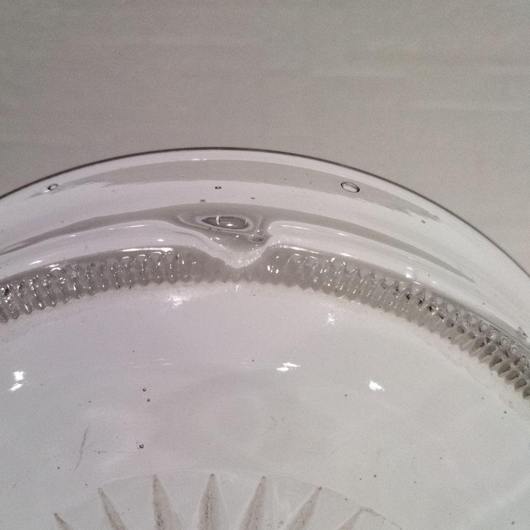 R392 江戸期 義山切子 形小皿 5枚 ギヤマン ガラス H