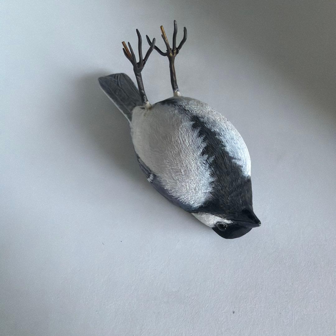 シジュウカラ バードカービング 木彫りの野鳥 野鳥彫刻