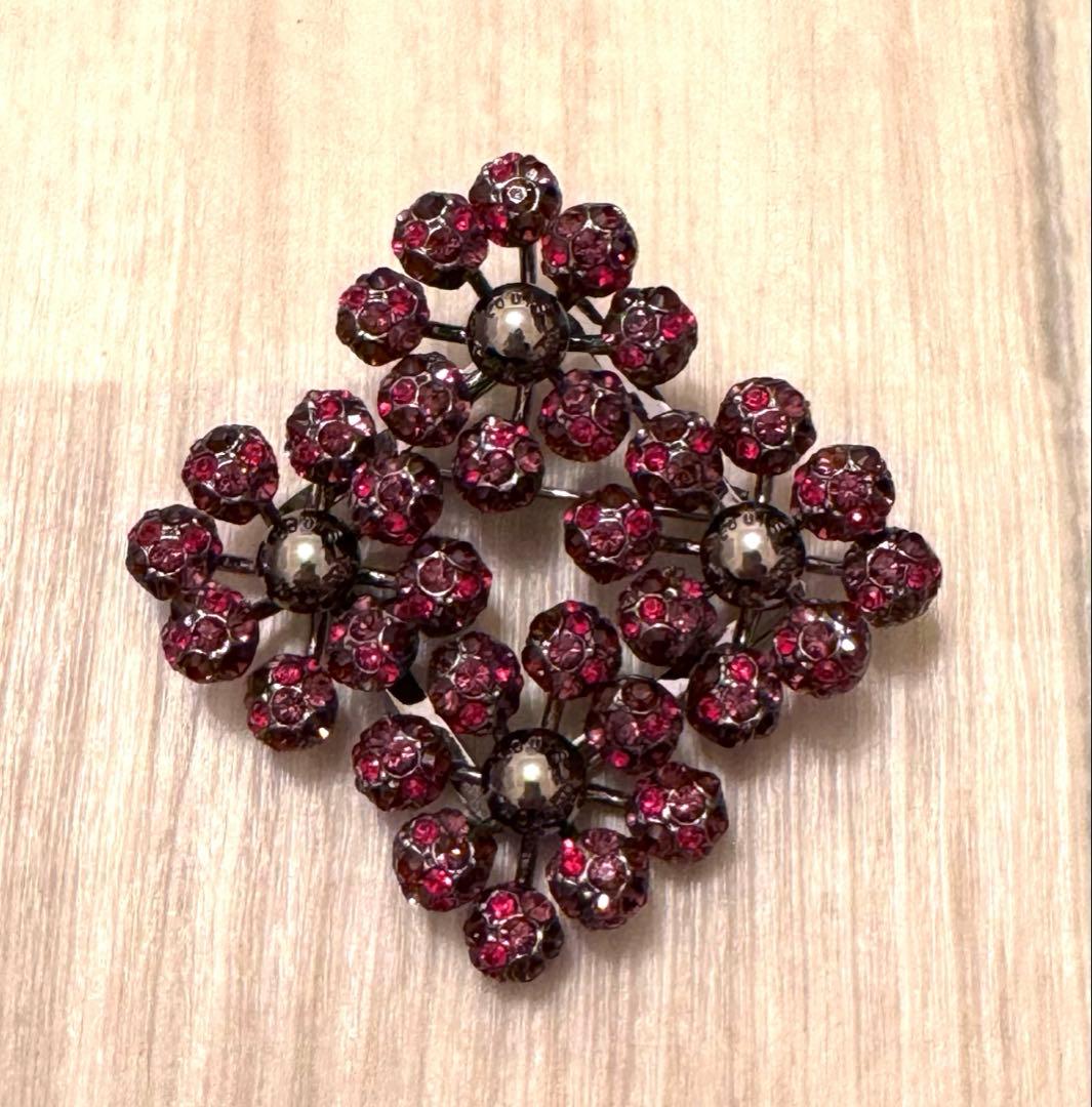 ルイヴィトン ミルエウンヌ GP×ラインストーン ブローチ シルバー