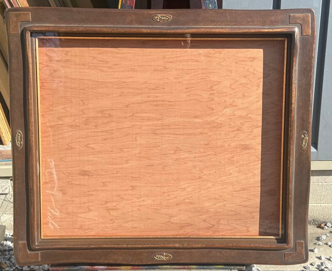 F20 アンティーク調ダークブラウンの額縁　 アクリル板&箱＆黄色袋付き1/5