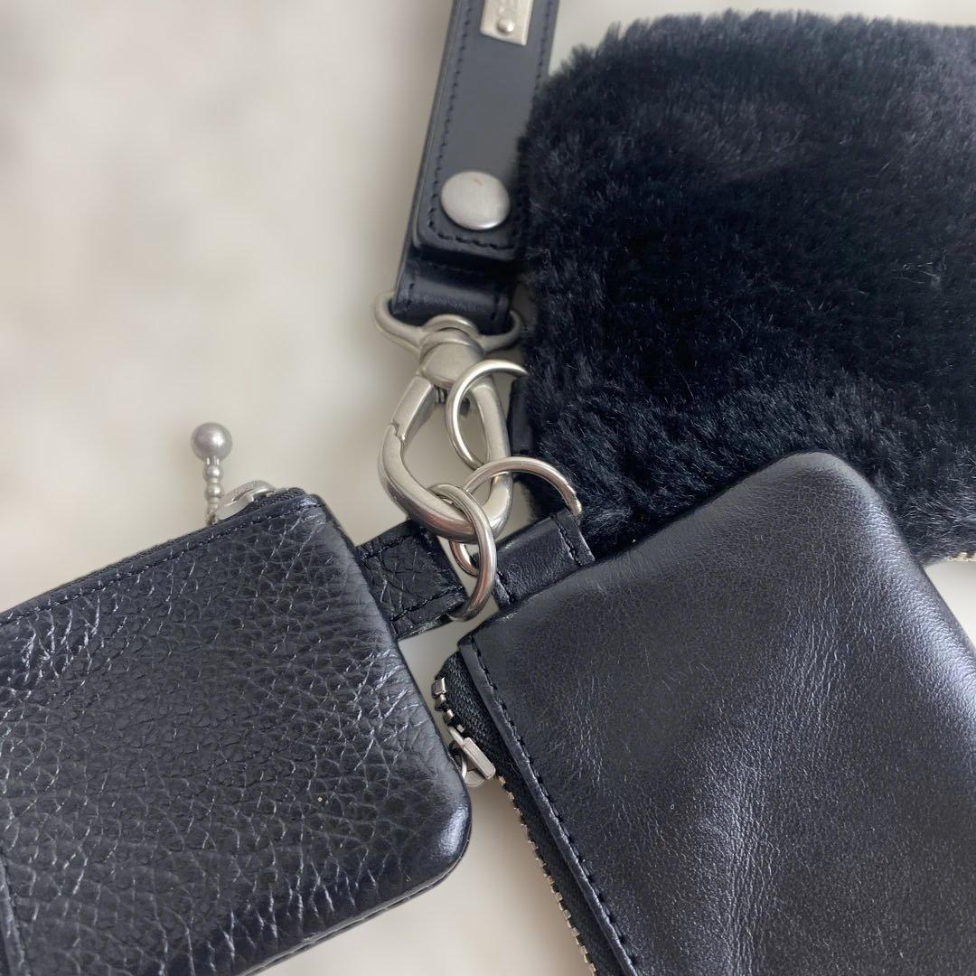 LIMIFEU リミフゥ3pouch leather キーホルダー　BLACK