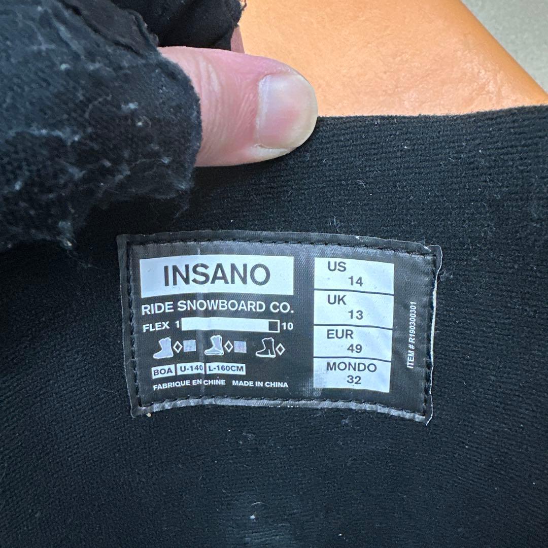 RIDE／INSANO 32㎝スノーボードブーツ BOAシステム