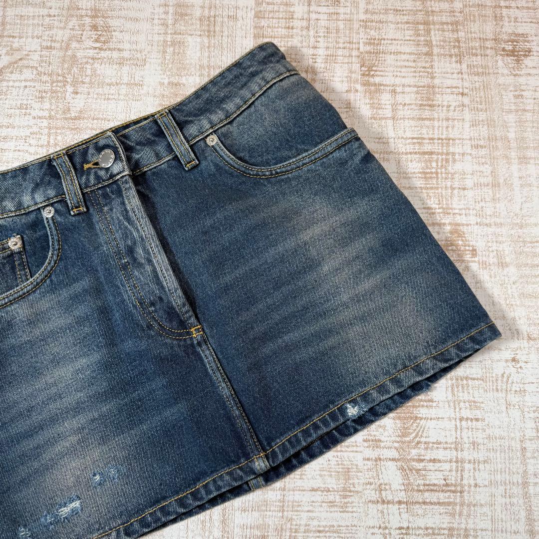 PRADA プラダ デニム　スカート　三角ロゴ　 38