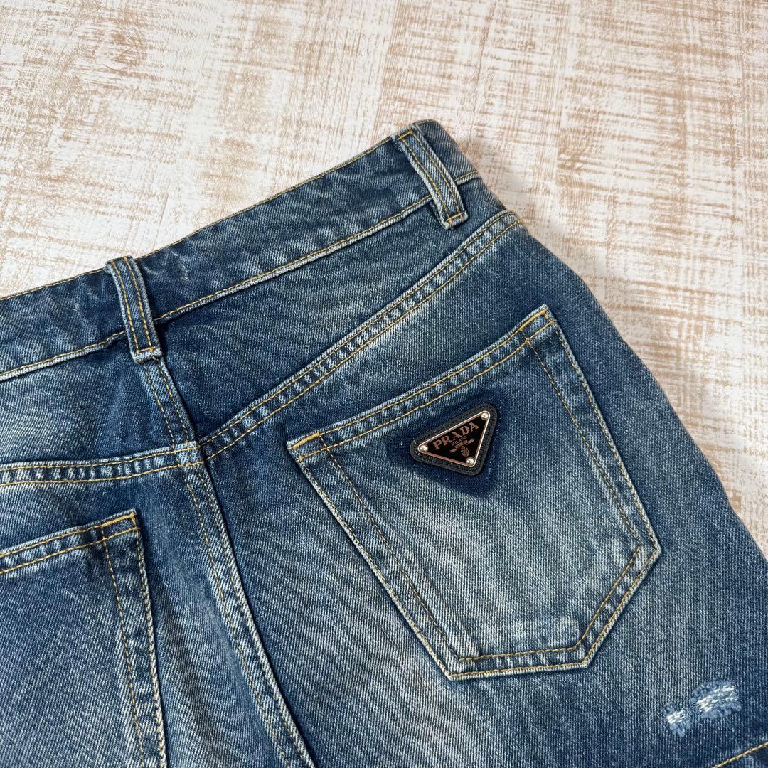 PRADA プラダ デニム　スカート　三角ロゴ　 38