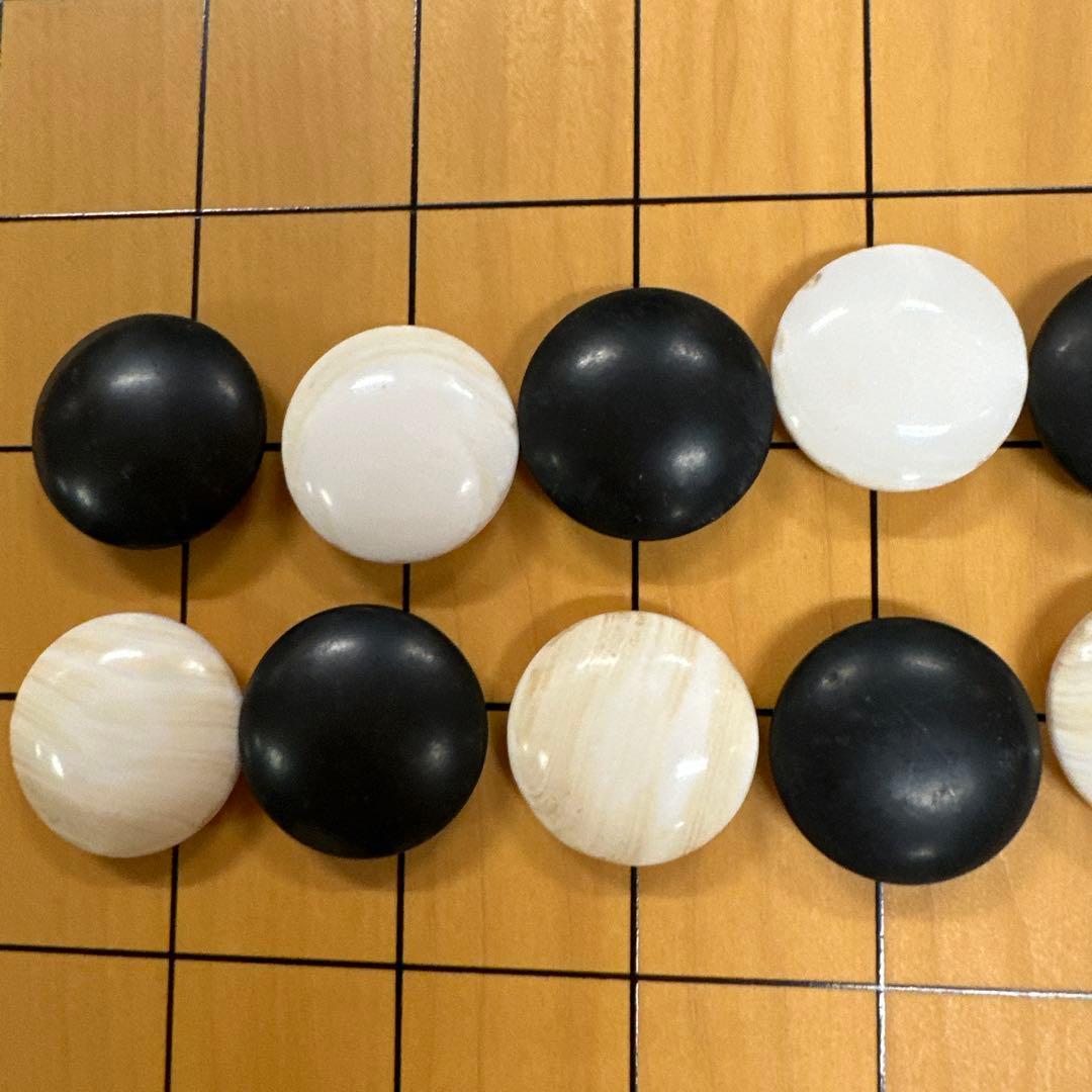 木製囲碁セット 白黒石付き