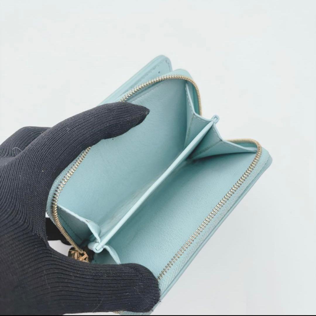 【極美品　限定色】ルイヴィトン ポルトフォイユ ルー 折り財布 エンボス 水色