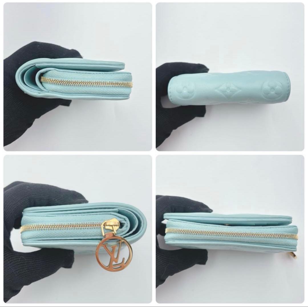 【極美品　限定色】ルイヴィトン ポルトフォイユ ルー 折り財布 エンボス 水色