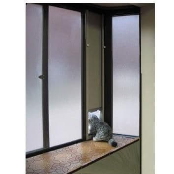 国産工事不要サッシ取付用パネルキャットドアS ホワイト 猫ドア - メルカリ