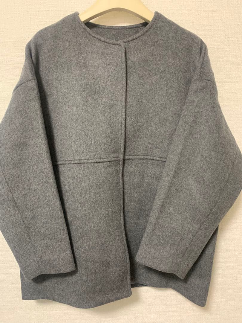 極美品！theory luxe ウールロングチェスターコート サイズ38 グレー