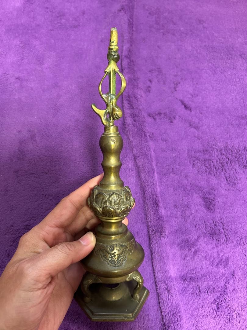 金属工芸 ロウソク立て 仏具 仏教美術 インテリア オブジェ