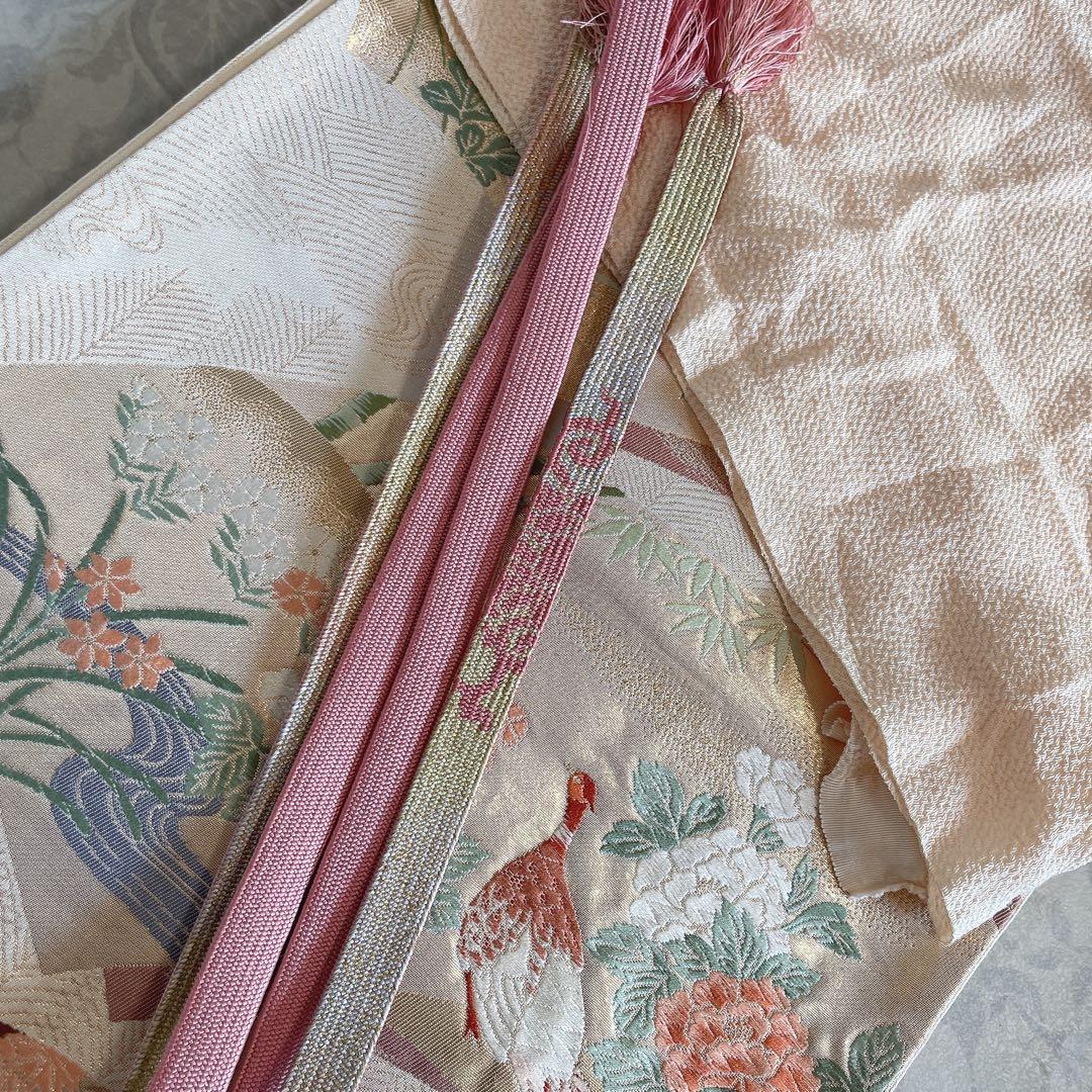 訪問着 フルセット ツツジ 撫子 梅 萩 小花 手刺繍 可愛らしいお花 L1