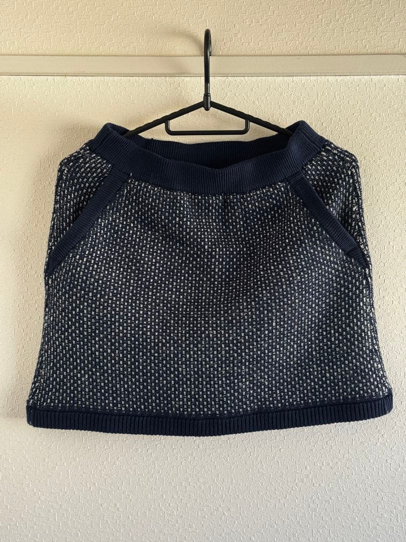 BRIEFING カレッジスウェット風 メリノウール スカート ネイビー