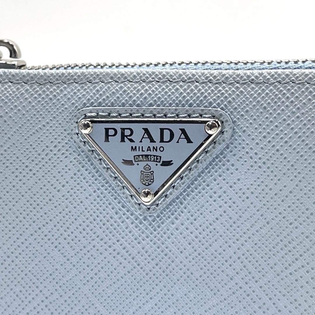 極美品/現行モデル○ プラダ 折り財布 二つ折り 三角ロゴ サフィアーノ