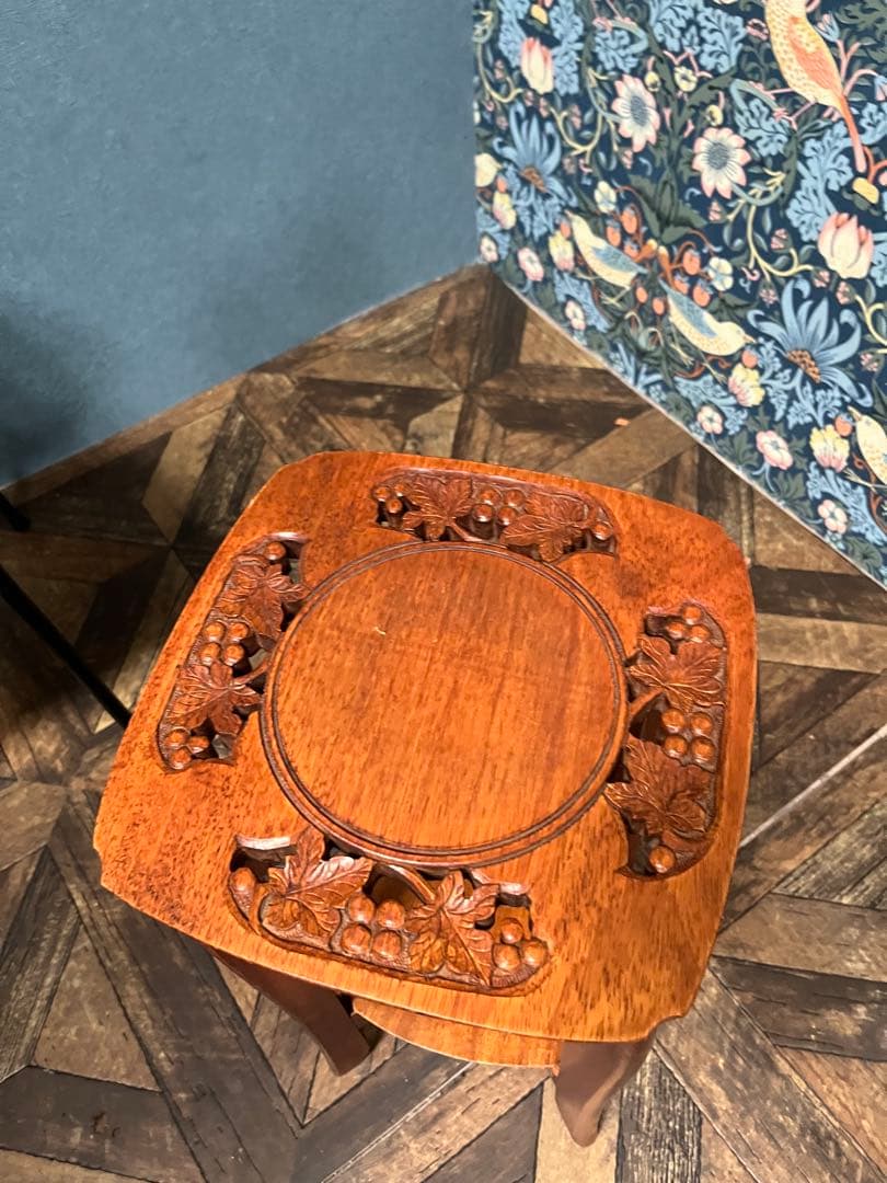 花台 スツール 木製 インテリア 彫刻 木彫り