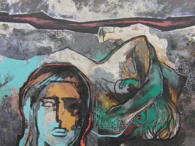 松本俊喬、【裂’96】、希少な額装用画集より、新品額装付