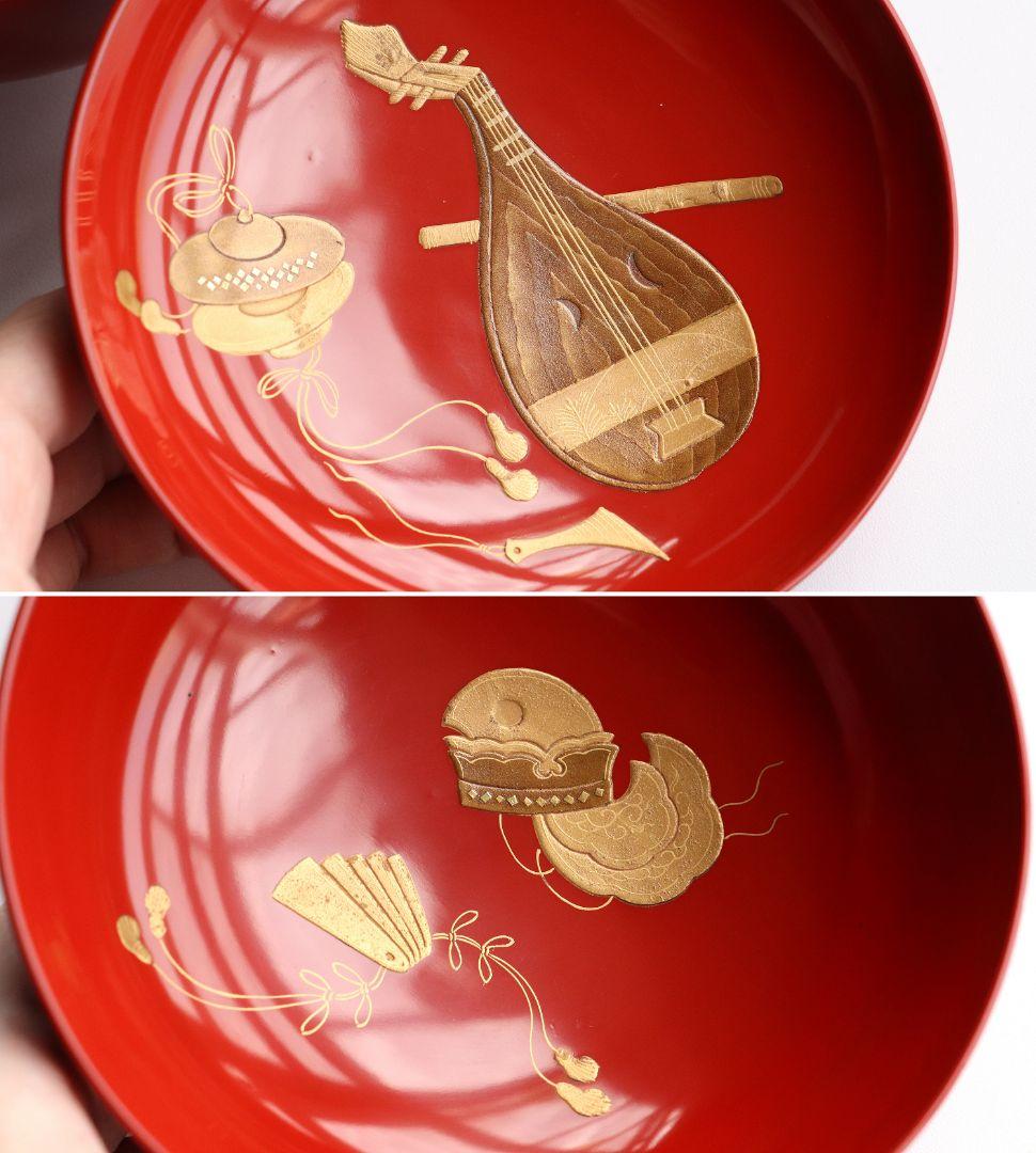 専用 MA417 CL19 輪島塗 楽器金蒔絵 朱塗椀 二客 切金 和楽器