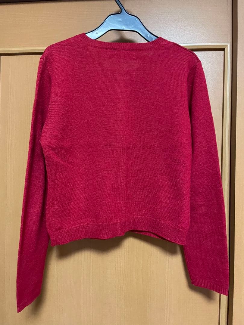 プードルワッペン付きカーディガン Denim rose（デニムローズ