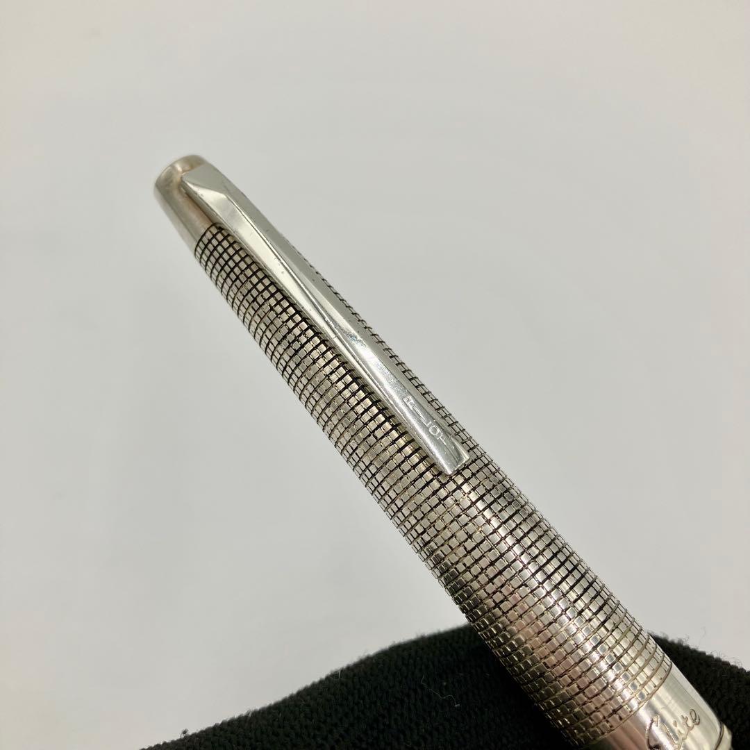 パイロット 万年筆 エリート 18KWG シルバー 格子 チェック