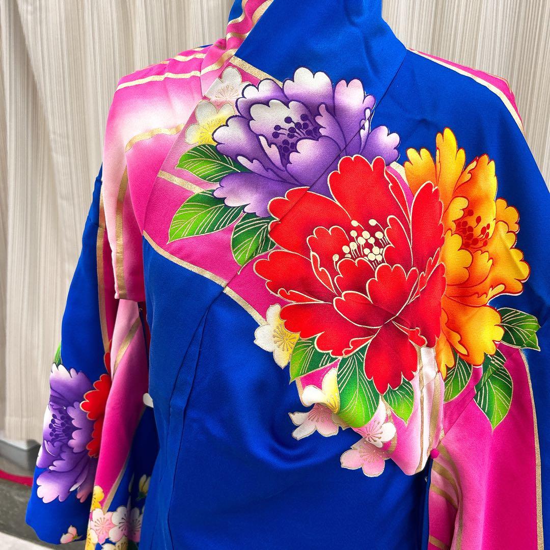 振袖 引き振袖 花嫁 成人式 青 昭和レトロ