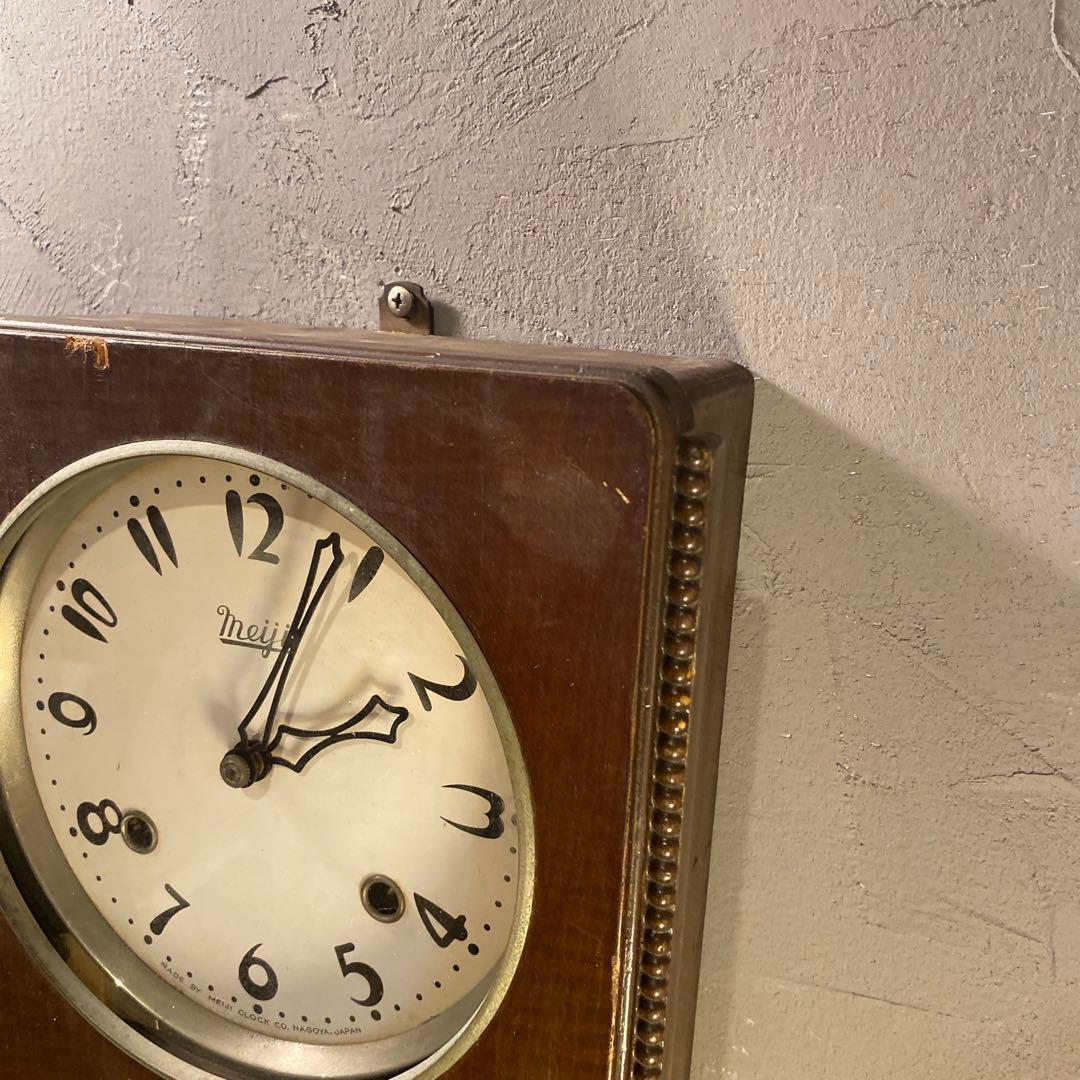 明治時計 柱時計 ヴィンテージ アンティーク インテリア 壁掛け