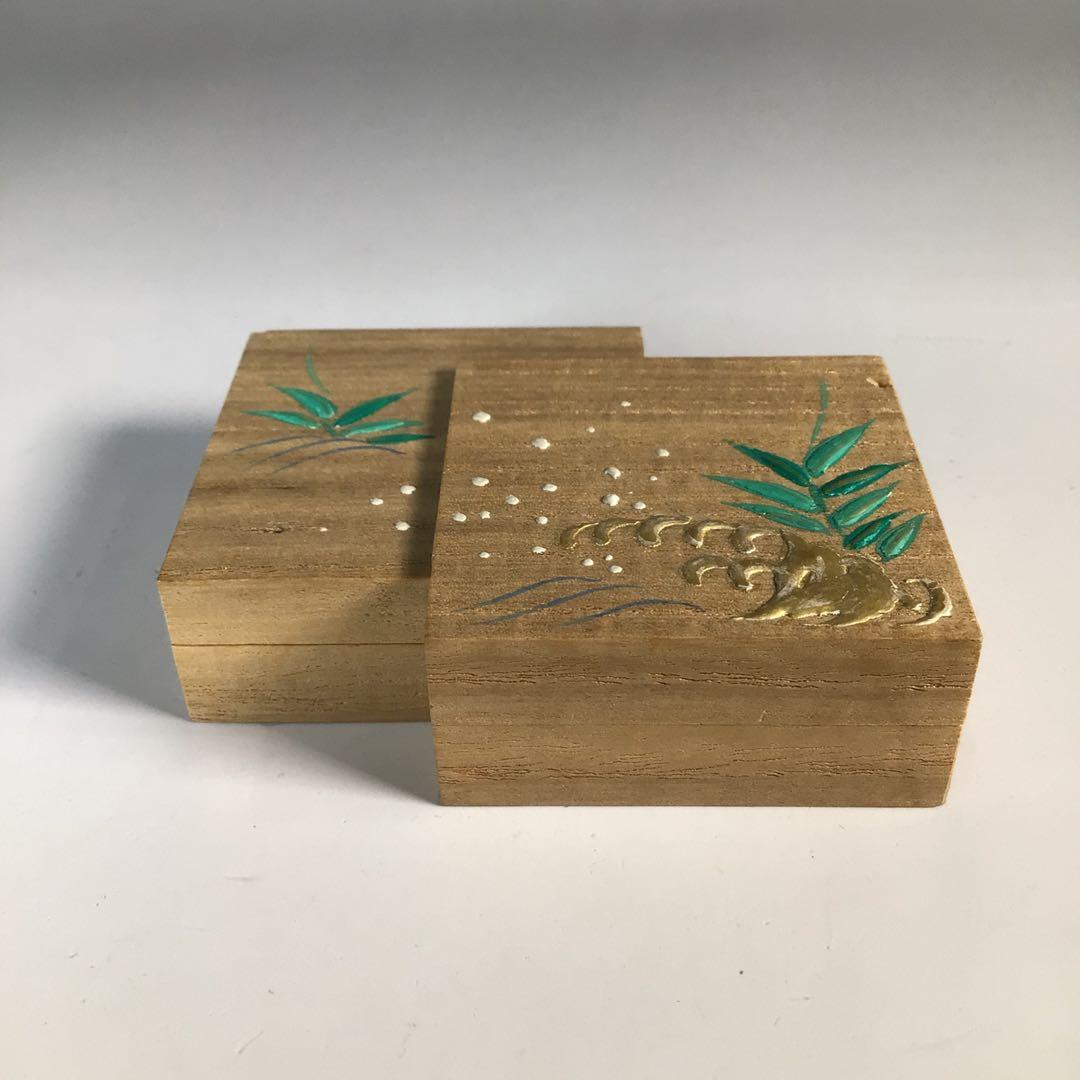 N972 香合 『道場宗廣作』『桐木地』『葦に水』『色紙重香合』 共