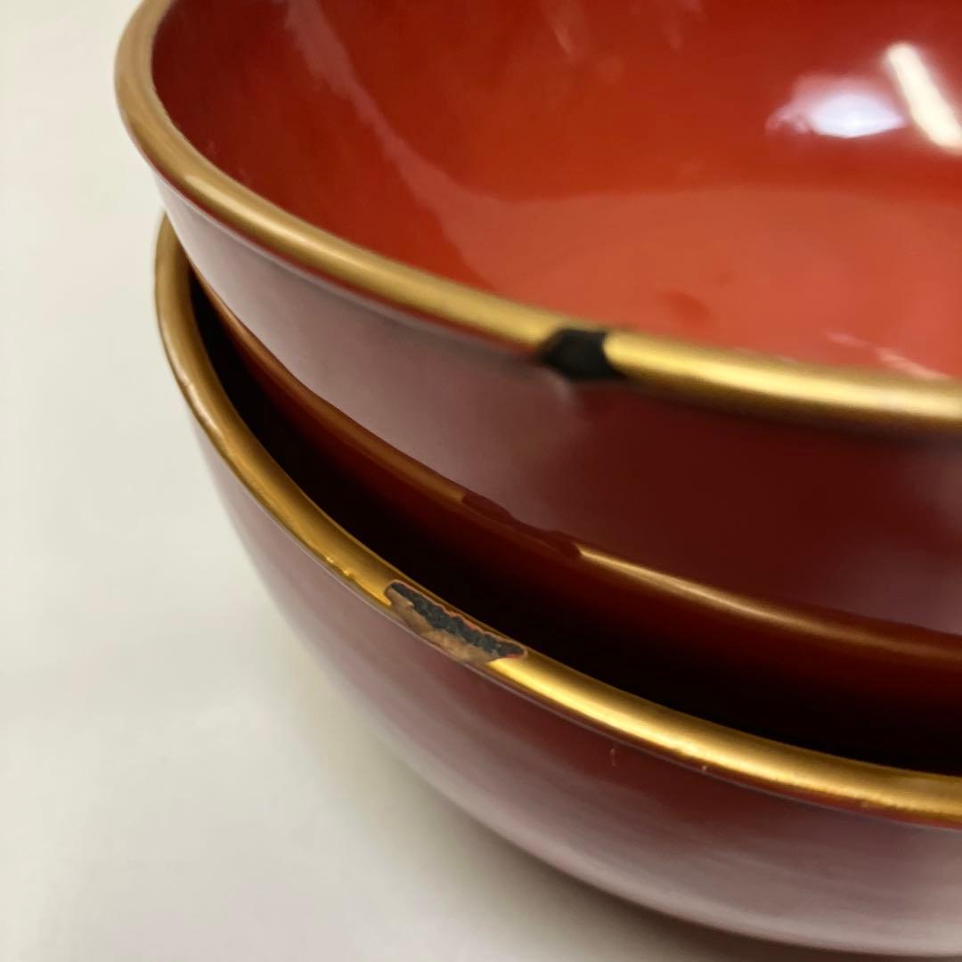 大正時代　木製漆器　蓋付汁椀　10客　菓子椀　松竹梅　漆沈金蒔絵 木箱付　雑煮椀