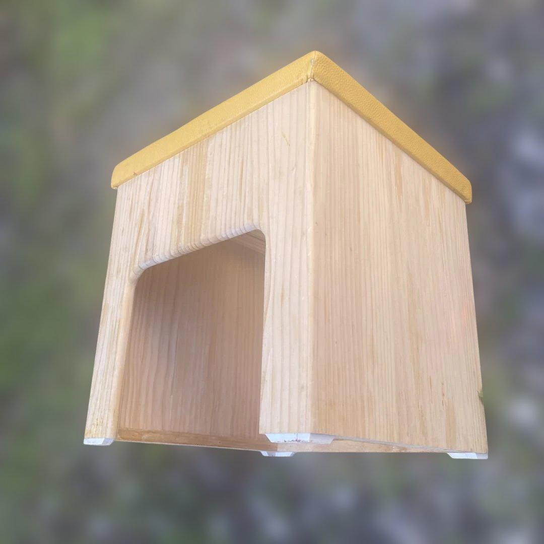 イエロー 合成皮革 スツール 木製 よもぎ蒸し 椅子