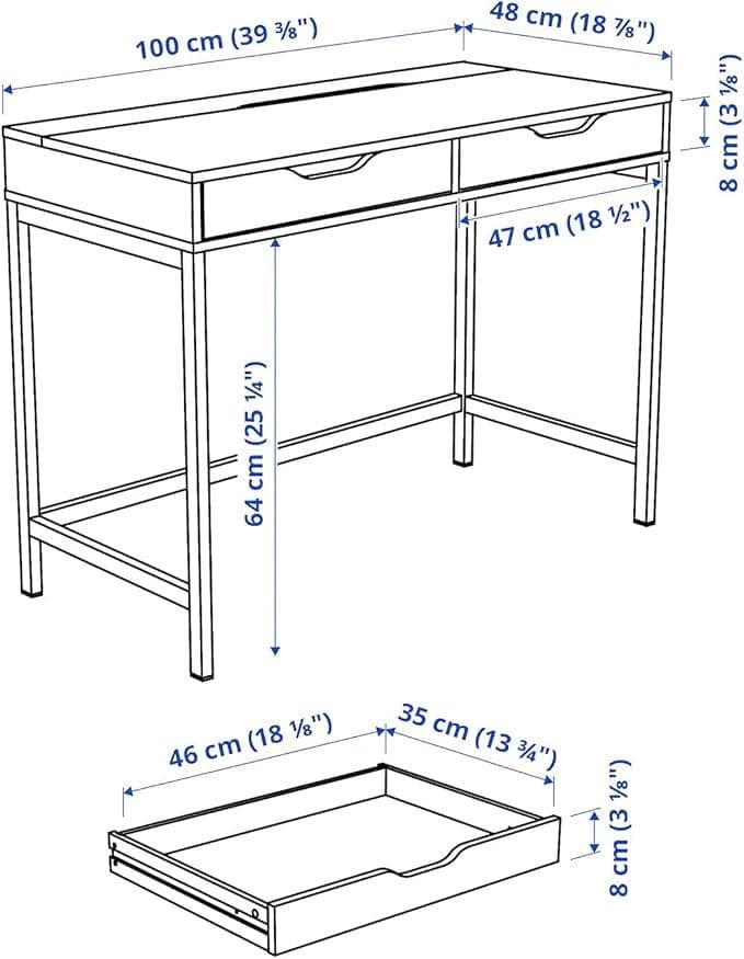 IKEA ALEX アレクス デスク グレーターコイズ 100×48 デスク