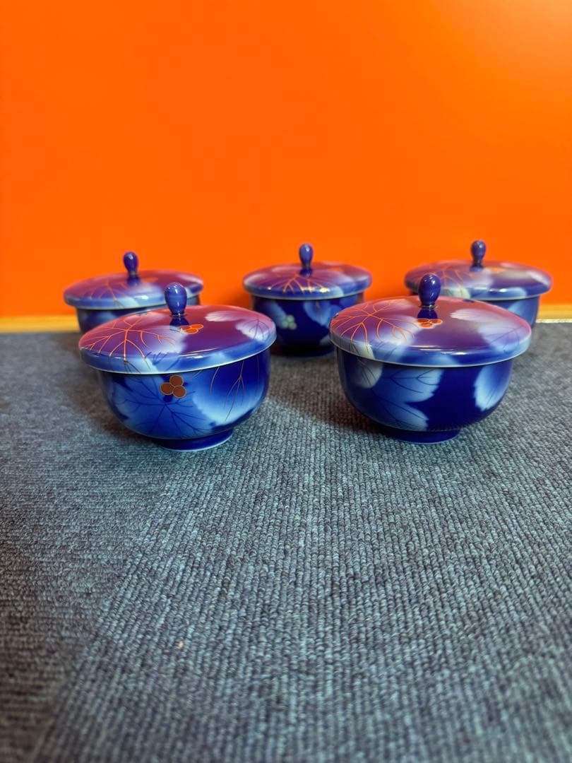 2031 深川製磁 葡萄瑠璃 湯呑蓋付 5客 金彩 未使用 - メルカリ