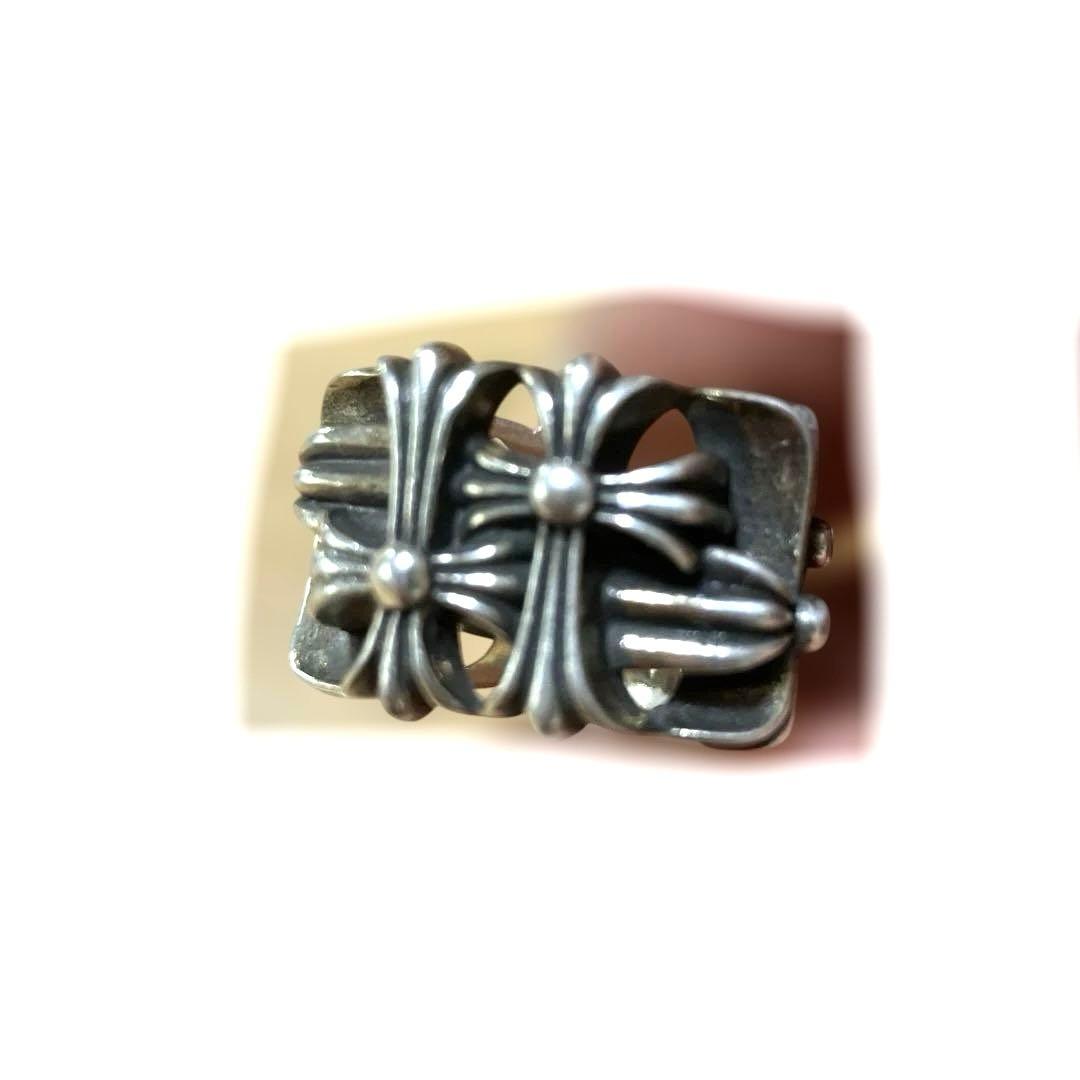 アキ最終超美品シルバー925 クロススクエアリング内径2センチ