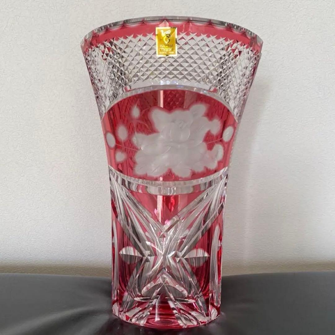 KAGAMI CRYSTAL花瓶 KAGAMI CRYSTAL (カガミクリスタル) 江戸切子花瓶