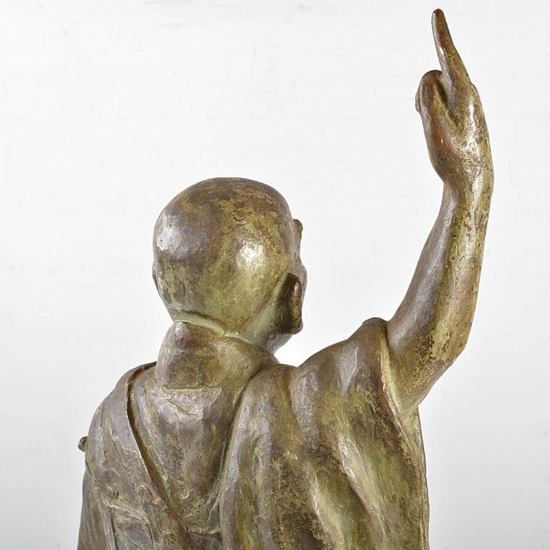 ブロンズ像　和尚像　人物像　置物　在銘　重さ約5.03kg　V　R5398B