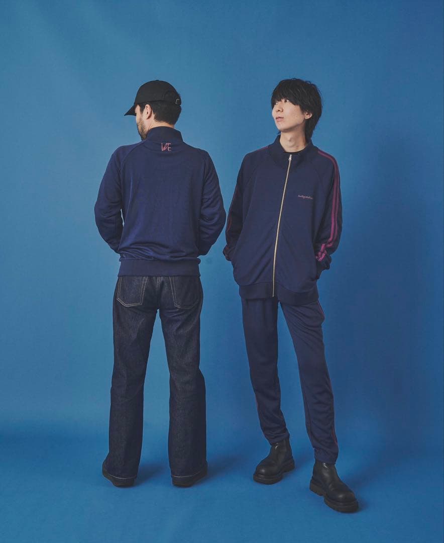 indigo la End サイドラインジャージ ジャケット L ネイビー