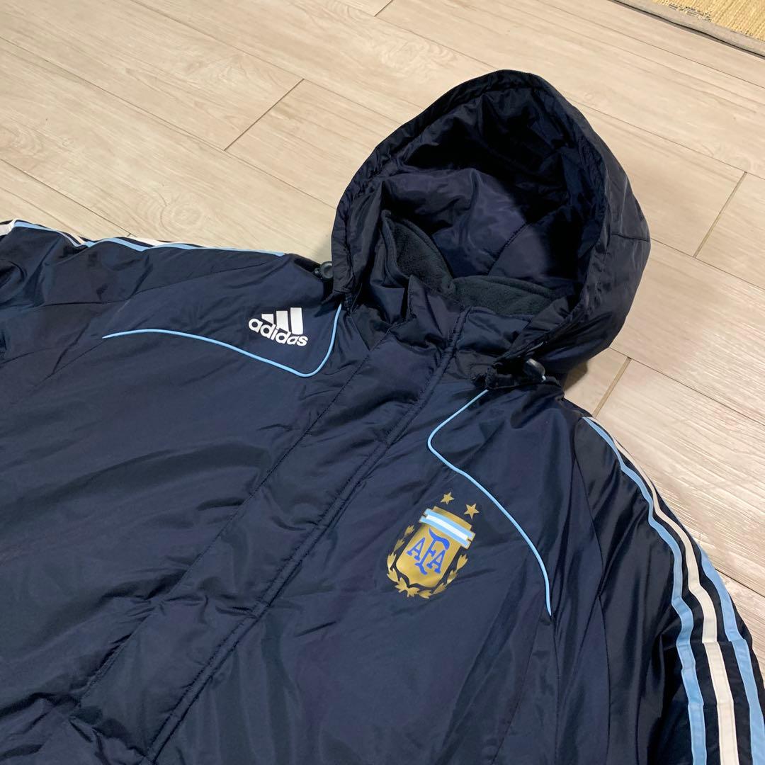 【アディダス】極美品✨アルゼンチン代表ベンチコート　L ネイビー　2000年代