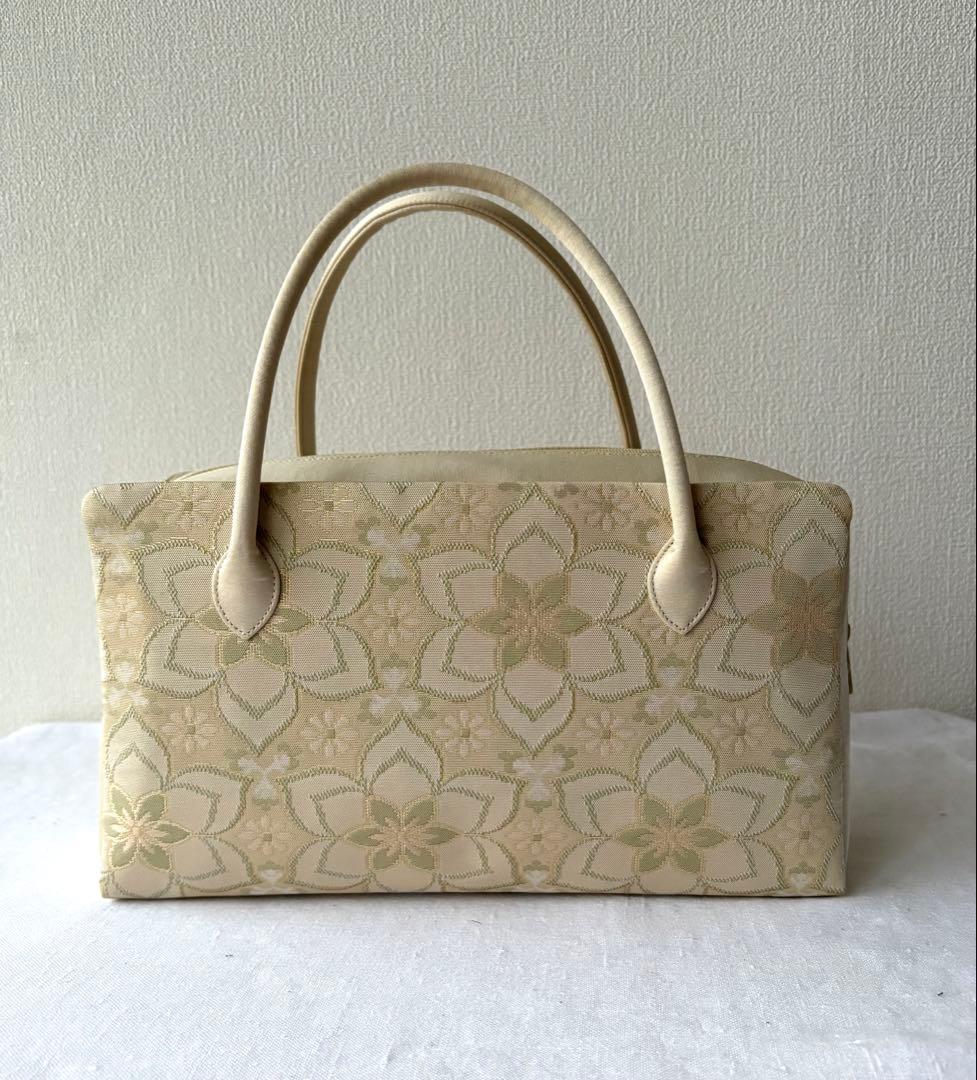 未使用　西陣　和装バッグ　正絹　六花